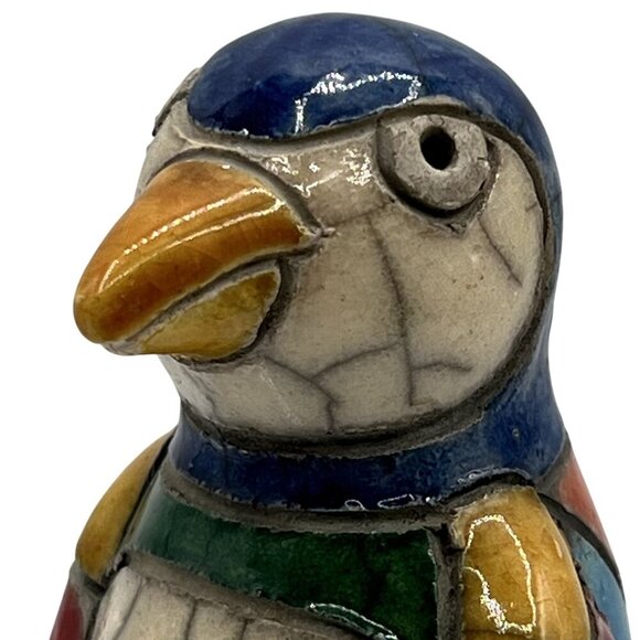 Fenix Raku Pottery Handcrafted 3.5" Ceramic Penguin Artisan Collectible Artsy - Picture 7 of 11